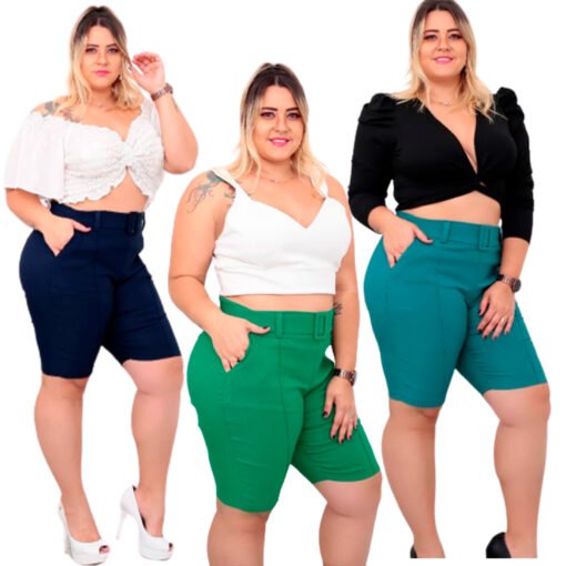 Bermuda Feminina Plus Cores Variadas