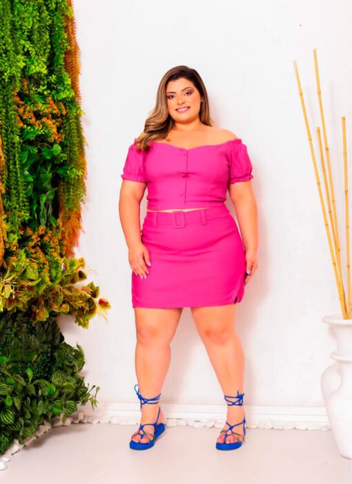Conjunto Top V e Saia Aberta Na Lateral - Imagem 6