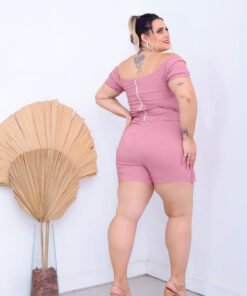 Short Saia Plus Feminino Rose Com fivela