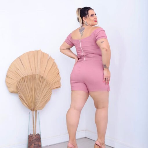 Short Saia Plus Feminino Rose Com fivela