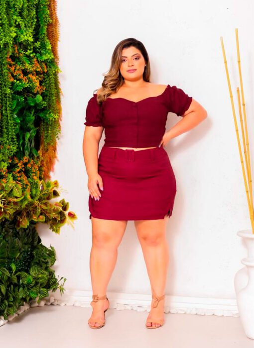 Conjunto Top V e Saia Aberta Na Lateral - Imagem 7