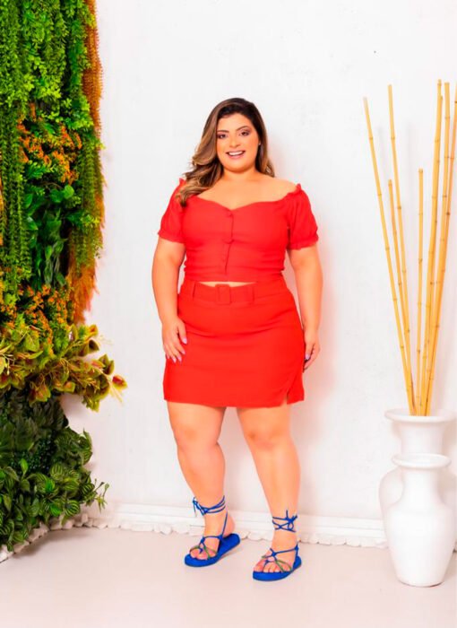 Conjunto Top V e Saia Aberta Na Lateral - Imagem 5