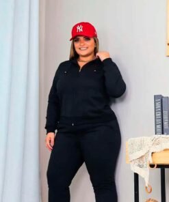 Conjunto Calça Moletom e Jaqueta Feminin Plus Size no Brás