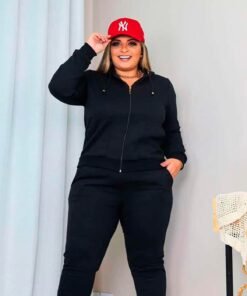 Conjunto Calça Moletom e Jaqueta Feminin Plus Size no Brás