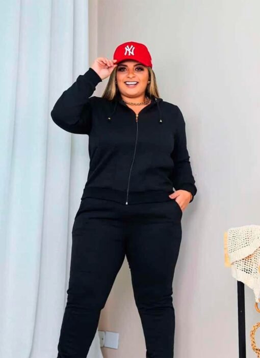 Conjunto Calça Moletom e Jaqueta Feminin Plus Size no Brás