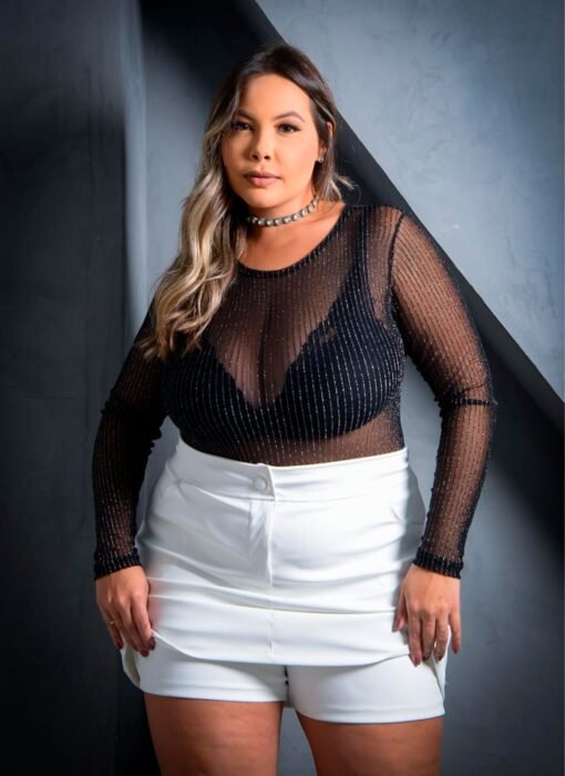 Short Saia Feminino Plus Size Couro - Imagem 16