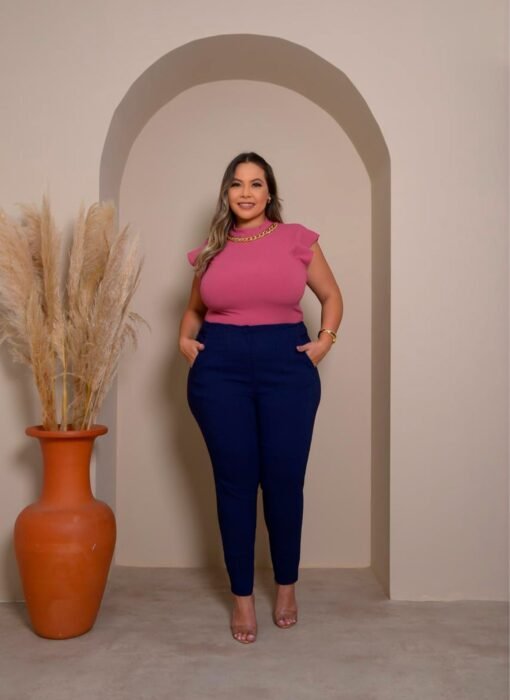 Calça Social Plus Size Com Prega - Imagem 2