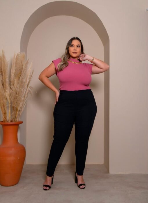 Calça Social Plus Size Com Prega - Imagem 5