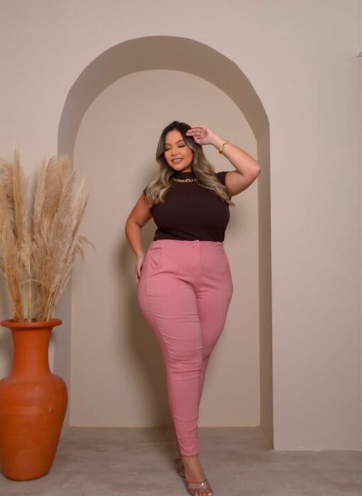 Calça Social Plus Size Com Prega - Imagem 3
