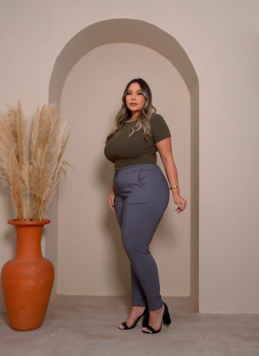 Calça Social Plus Size Com Prega - Imagem 4