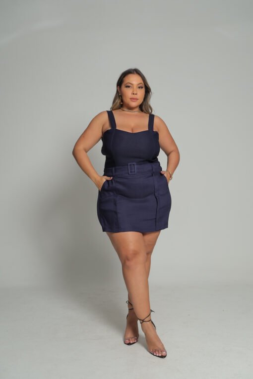Short Saia Com Fivelha Detalhe Na Lateral - Imagem 8