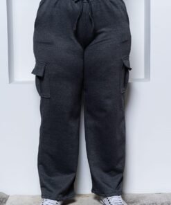 Calça Moletom Com Bolso e Elástico Na Cintura