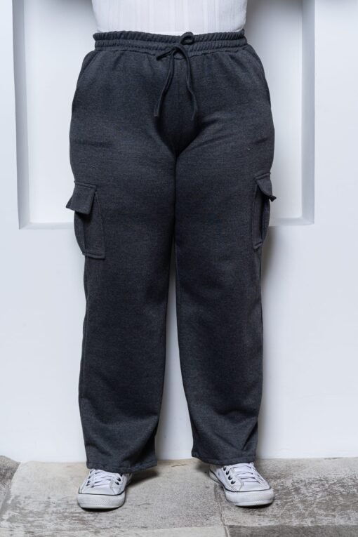 Calça Moletom Com Bolso e Elástico Na Cintura
