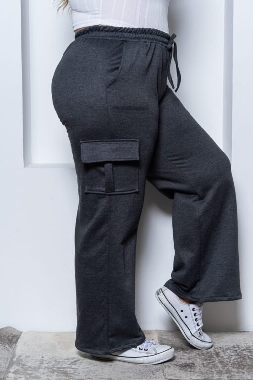 Calça Moletom Com Bolso e Elástico Na Cintura - Imagem 8